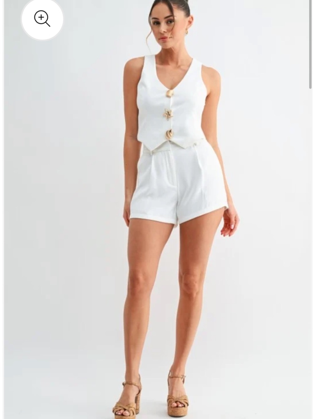EVENUEL: Tailored Shorts & Vest Shell Set